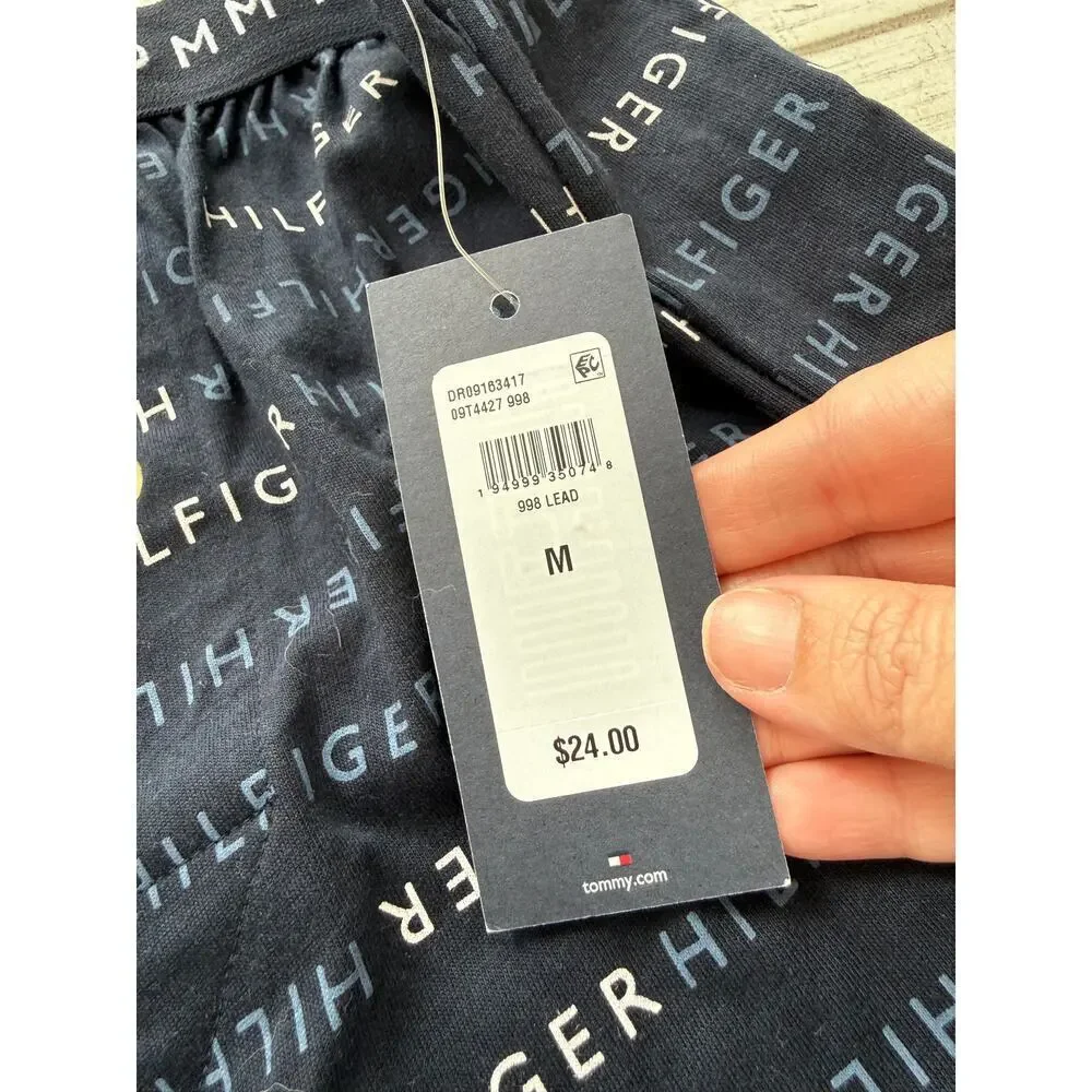 Tommy Hilfiger Men's Lead Jersey-Knit Logo-Print Cotton Boxers Underwear Size M